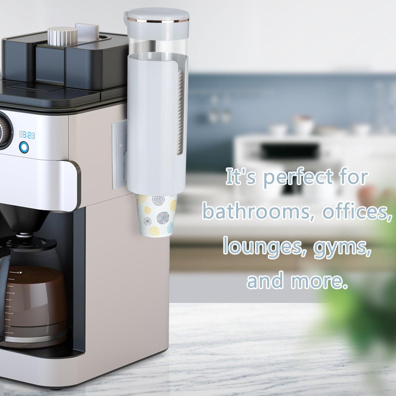 MYITYARD Cup Dispenser  Wall Mount Water Cooler Cup Dispenser fits 4-7 oz Disposable Paper and Plastic Cups  Pull Type Cup Holder for Bathroom  Office  Break Room  Gym  White - Image 5
